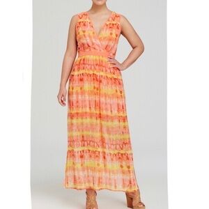 🔥Calvin Klein Porcelain Rose Combo maxi dress sz16W NWT